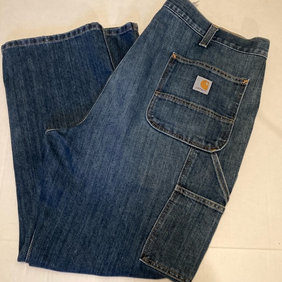 Men’s Carhartt relaxed fit 40x30 denim Jeans carpenter - Picture 1 of 14